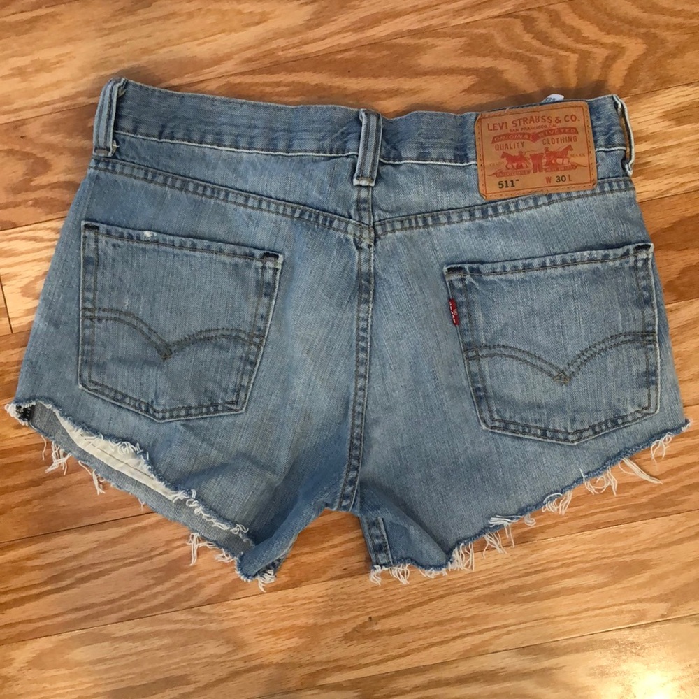 Levis cutoff denim shorts W 30”